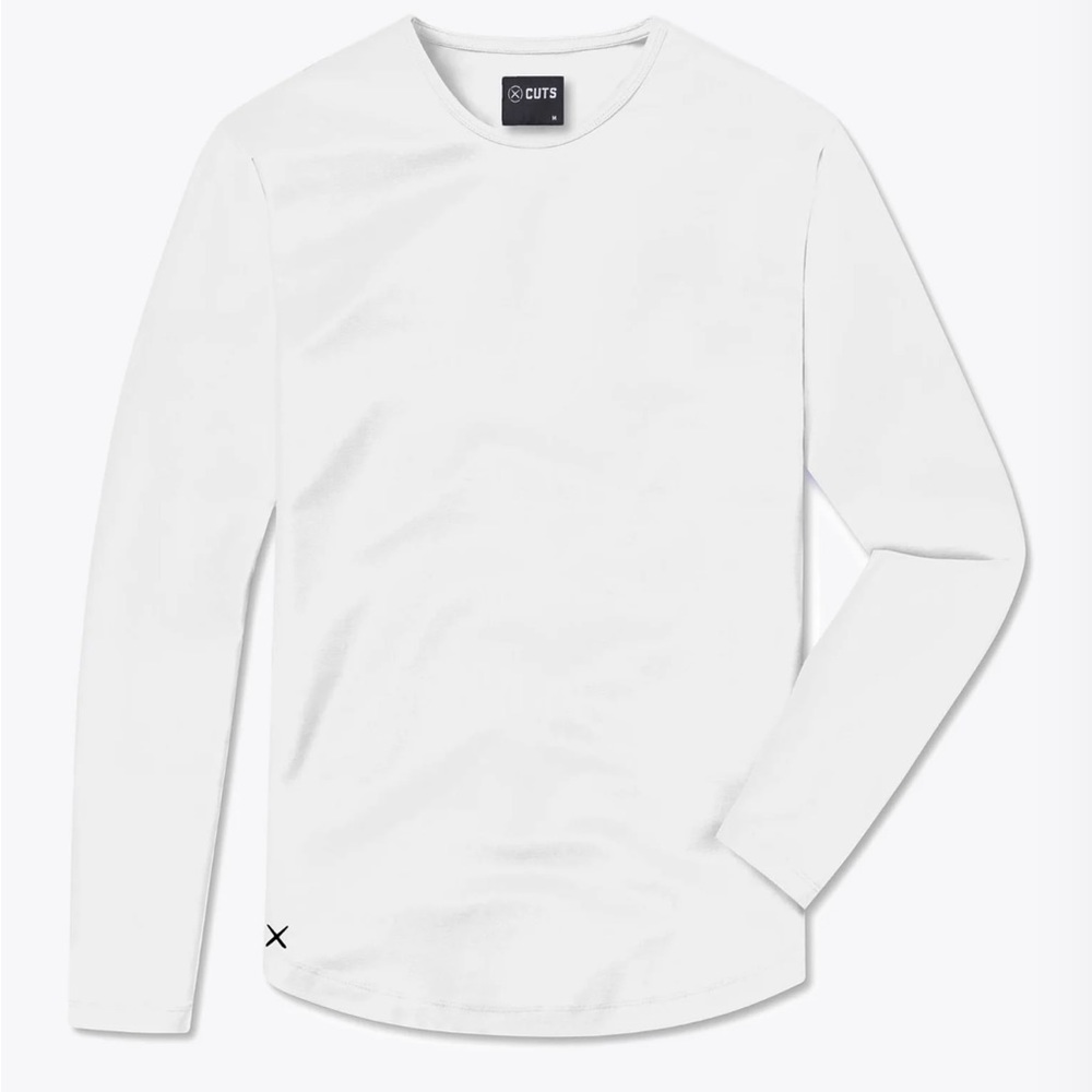 Cuts Curve Hem Tee. Long sleeve